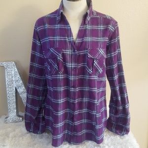 Purple Plaid Button Up